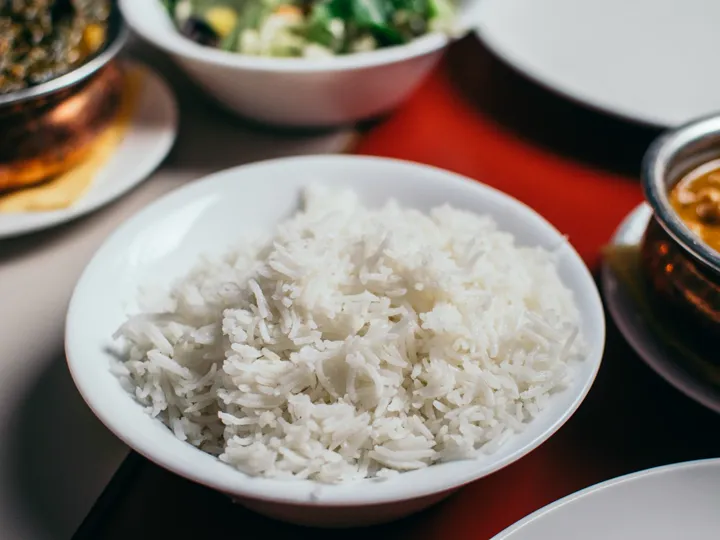 A bowl of uncooked rice